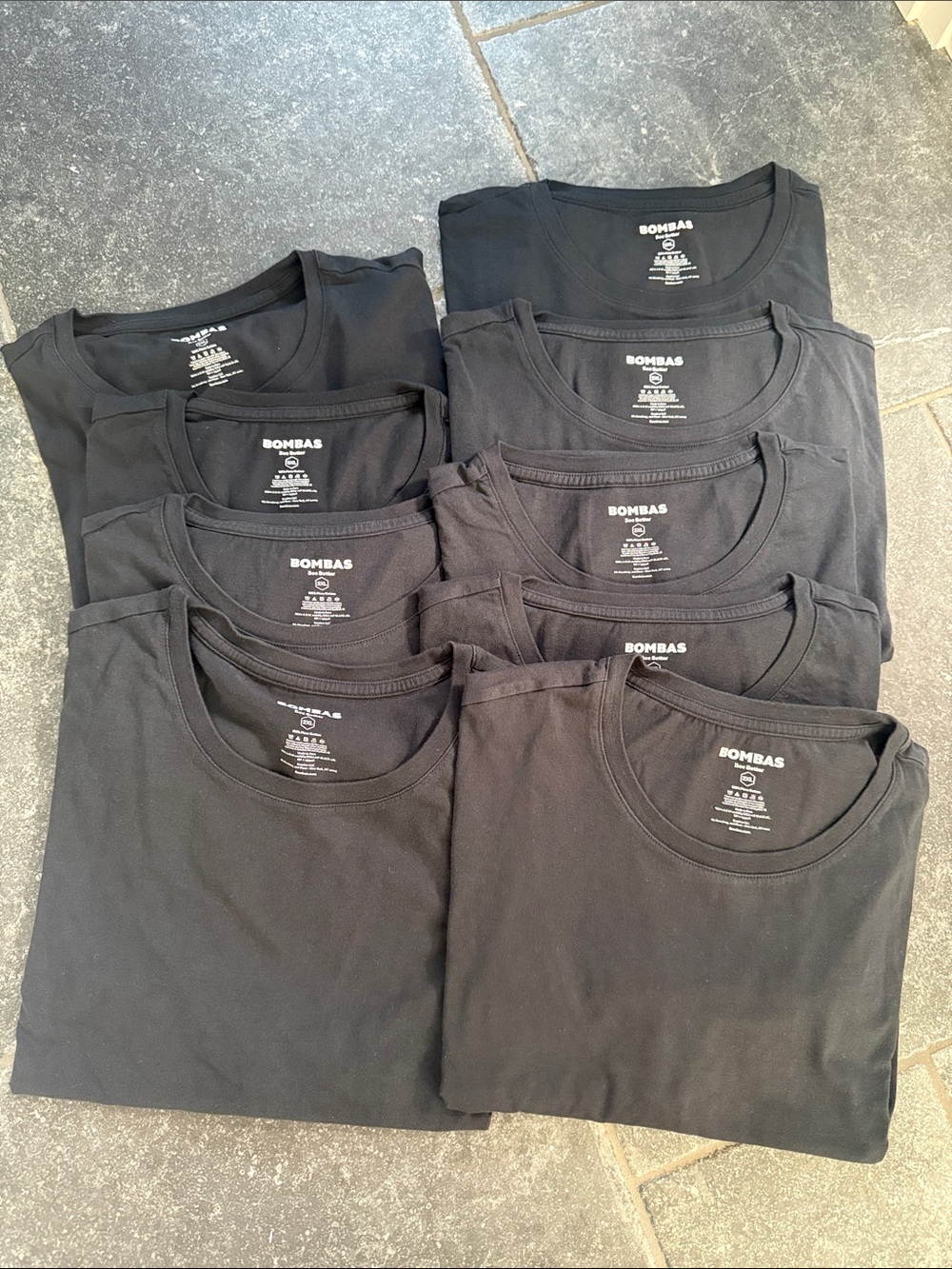 Bombas Men's Black Short Sleeve Crew Neck Tee Pack (9 pcs)